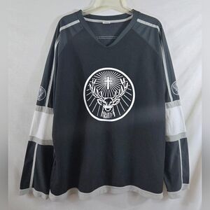 Jagermeister Men's Black White Hockey Style Jersey Size Large